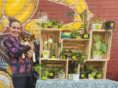 Kara with Pazuzu and their Plant Display